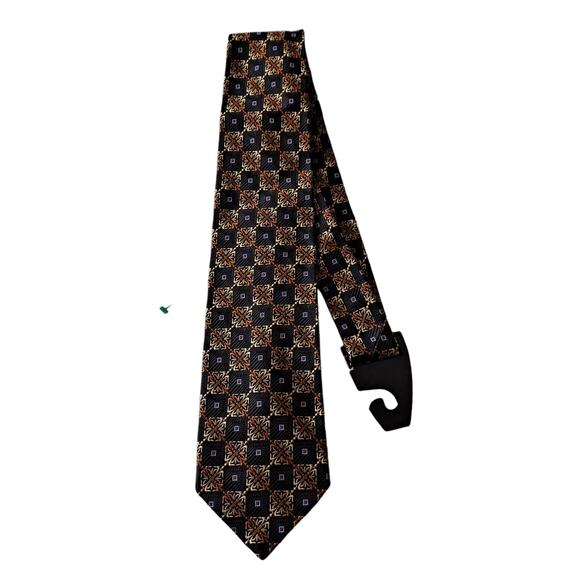 Robert Talbott Best of Class Black Gold Multi Extra Long Textured Tie One Size - Picture 1 of 10